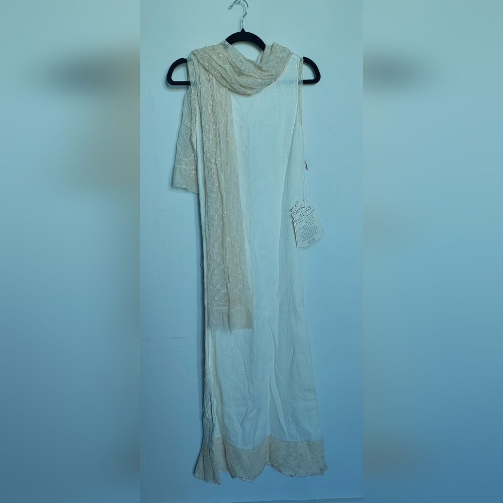 Tea & Scones Linen Beige Long Dress